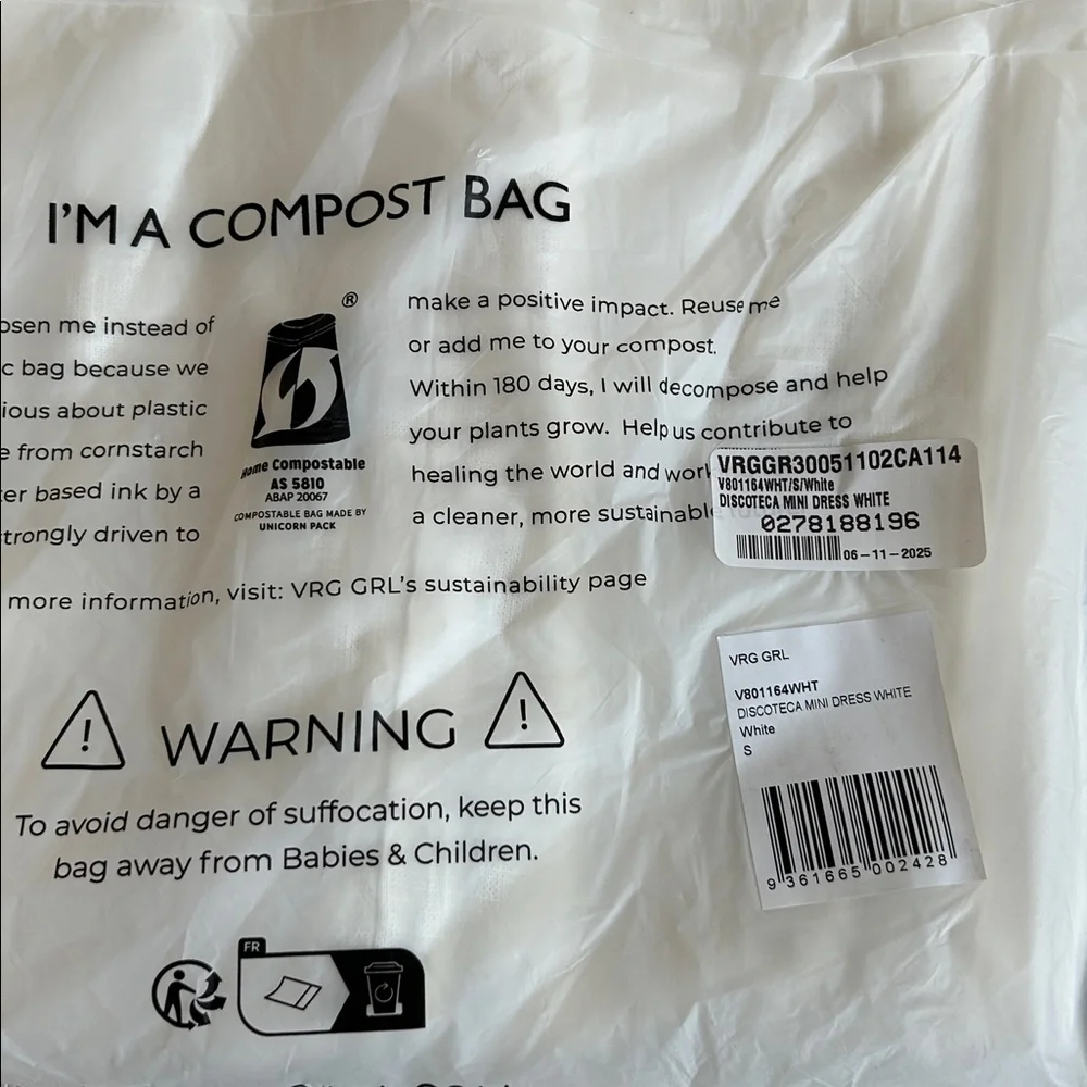 NWT • VRG GRL white discoteca dress - size small - Picture 6 of 7